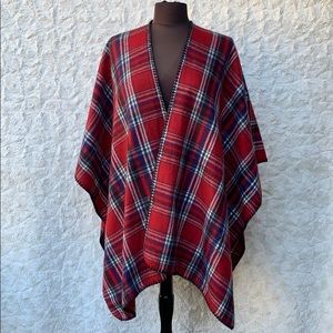Woolrich Polyester Blend Red/Blue/White Plaid Wrap